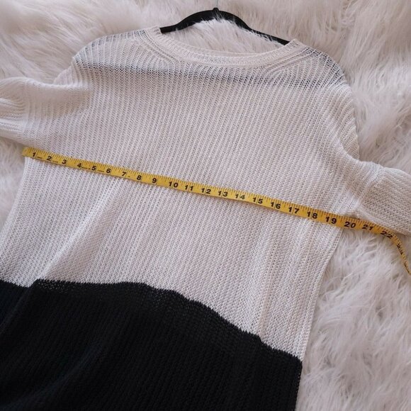 VINCE COLORBLOCK 100% LINEN WOMEN SWEATER SIZE S - Picture 4 of 9